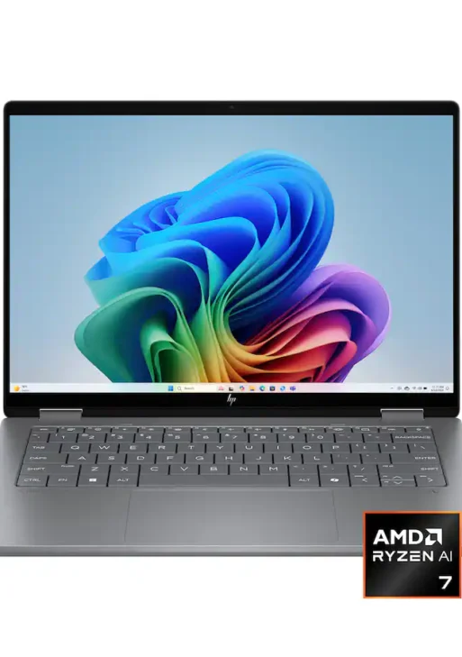 HP - OmniBook X Flip 2-in-1 - Copilot+ PC - 14" 2K Touch-Screen Laptop - AMD Ryzen AI 7 350 2025 - 24GB Memory - 1TB SSD