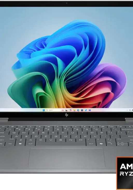 HP - OmniBook X Flip 2-in-1 - Copilot+ PC - 16" 2K Touch-Screen Laptop - AMD Ryzen AI 7 350 2025 - 24GB Memory - 1TB SSD - Meteor Silver